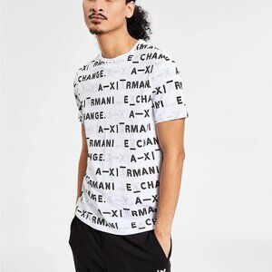 ARMANI EXCHANGE ALL OVER LOGO SS WHITE T-SHIRT NWT (L)